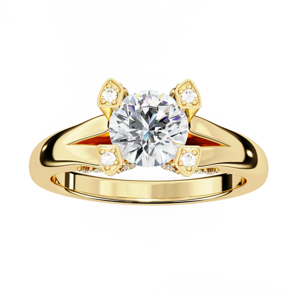 0.88 Carat Round Moon Solitaire Ring