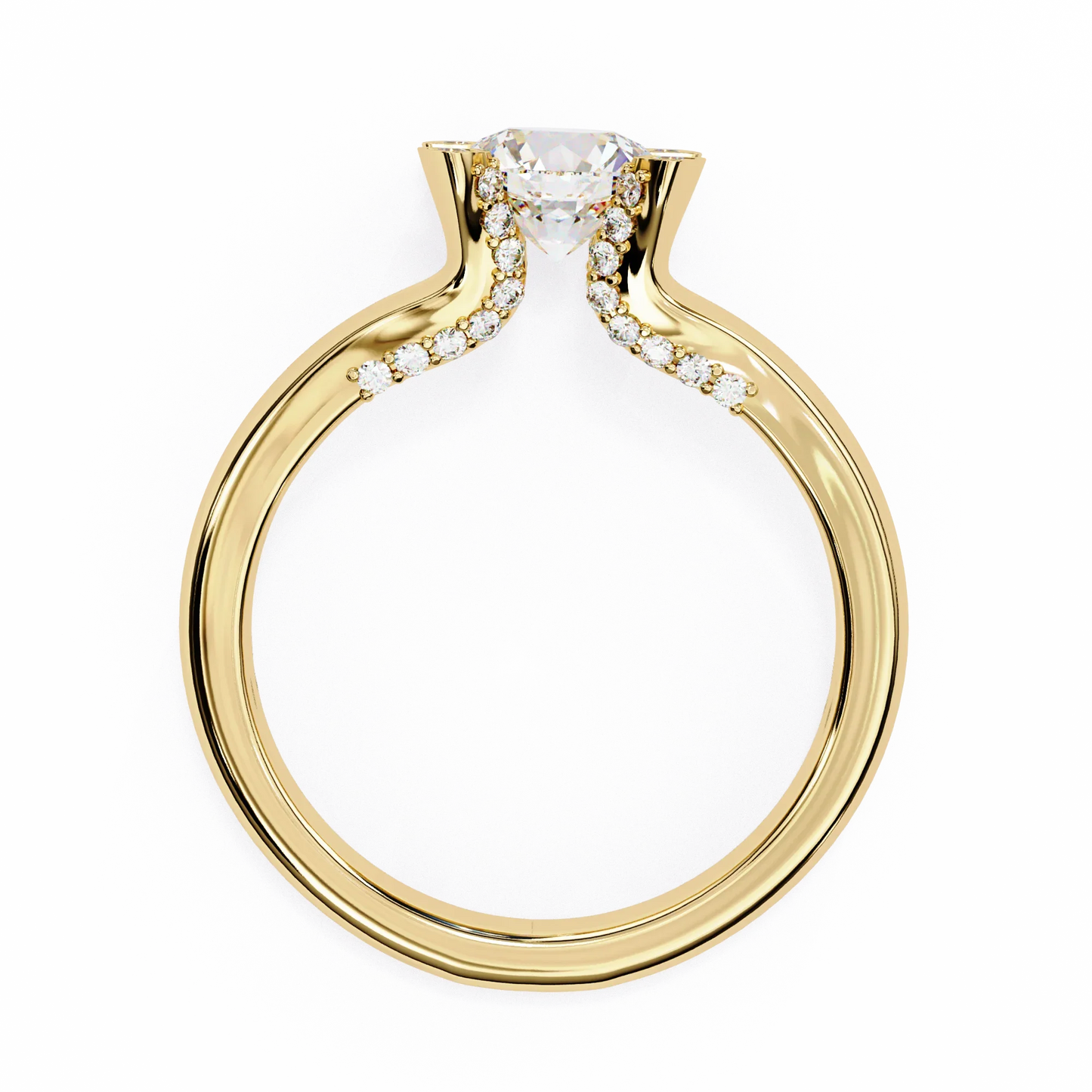 0.88 Carat Round Moon Solitaire Ring