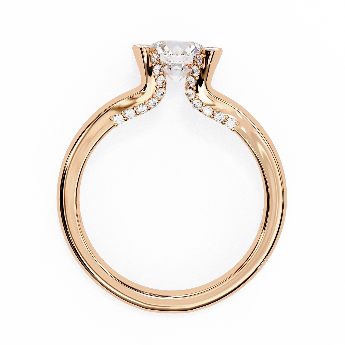 0.88 Carat Round Moon Solitaire Ring