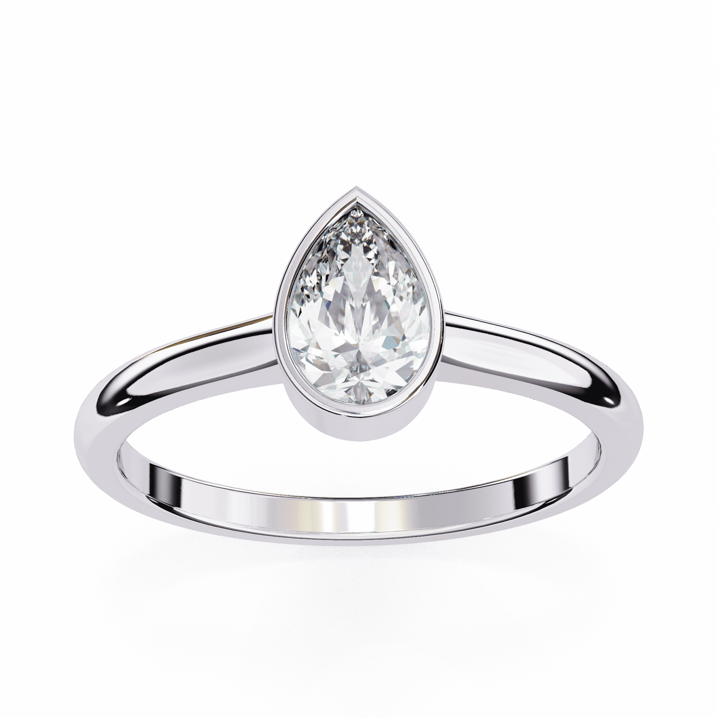 Raindrop Pear Shape 0.58 Carat Solitaire Ring