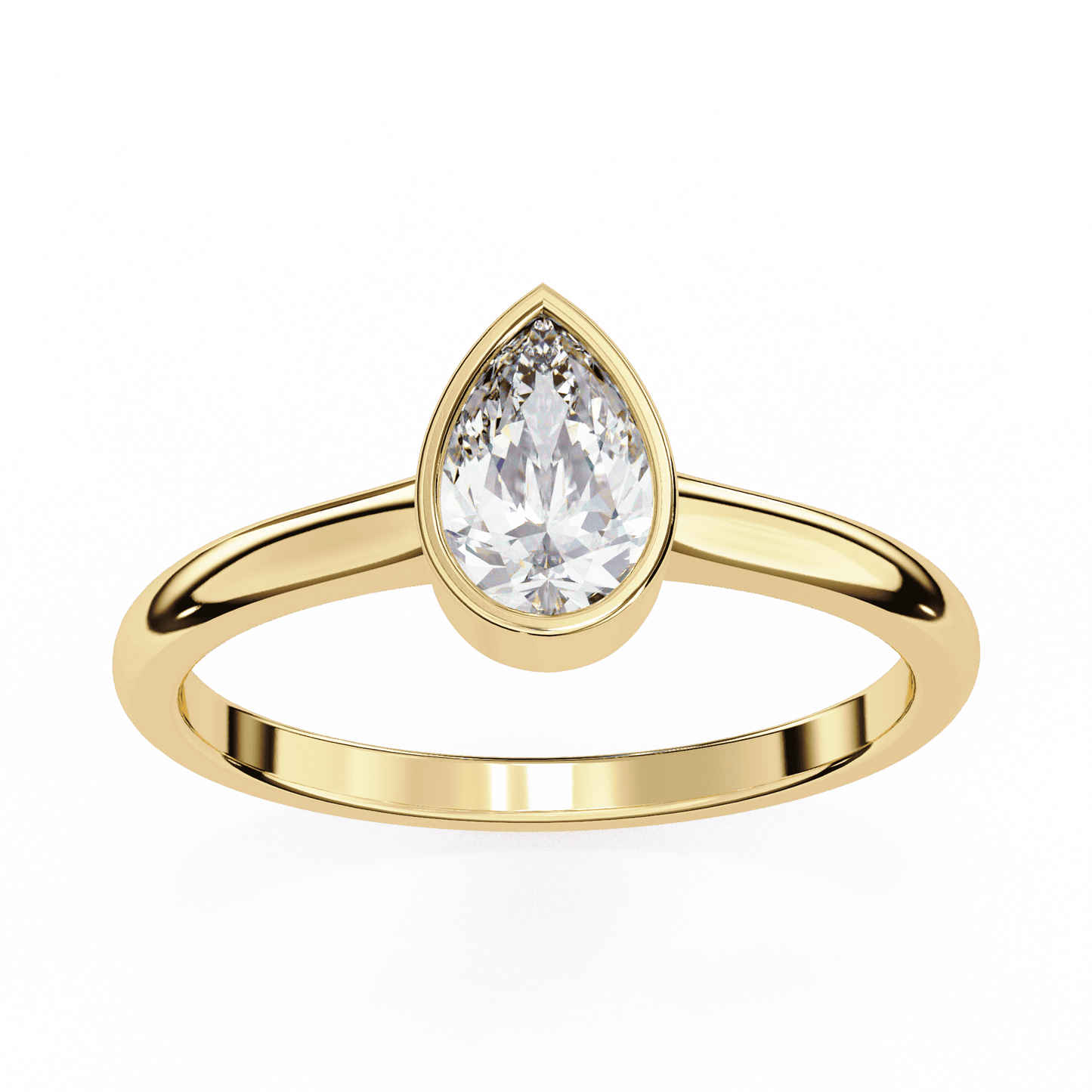 Raindrop Pear Shape 0.58 Carat Solitaire Ring