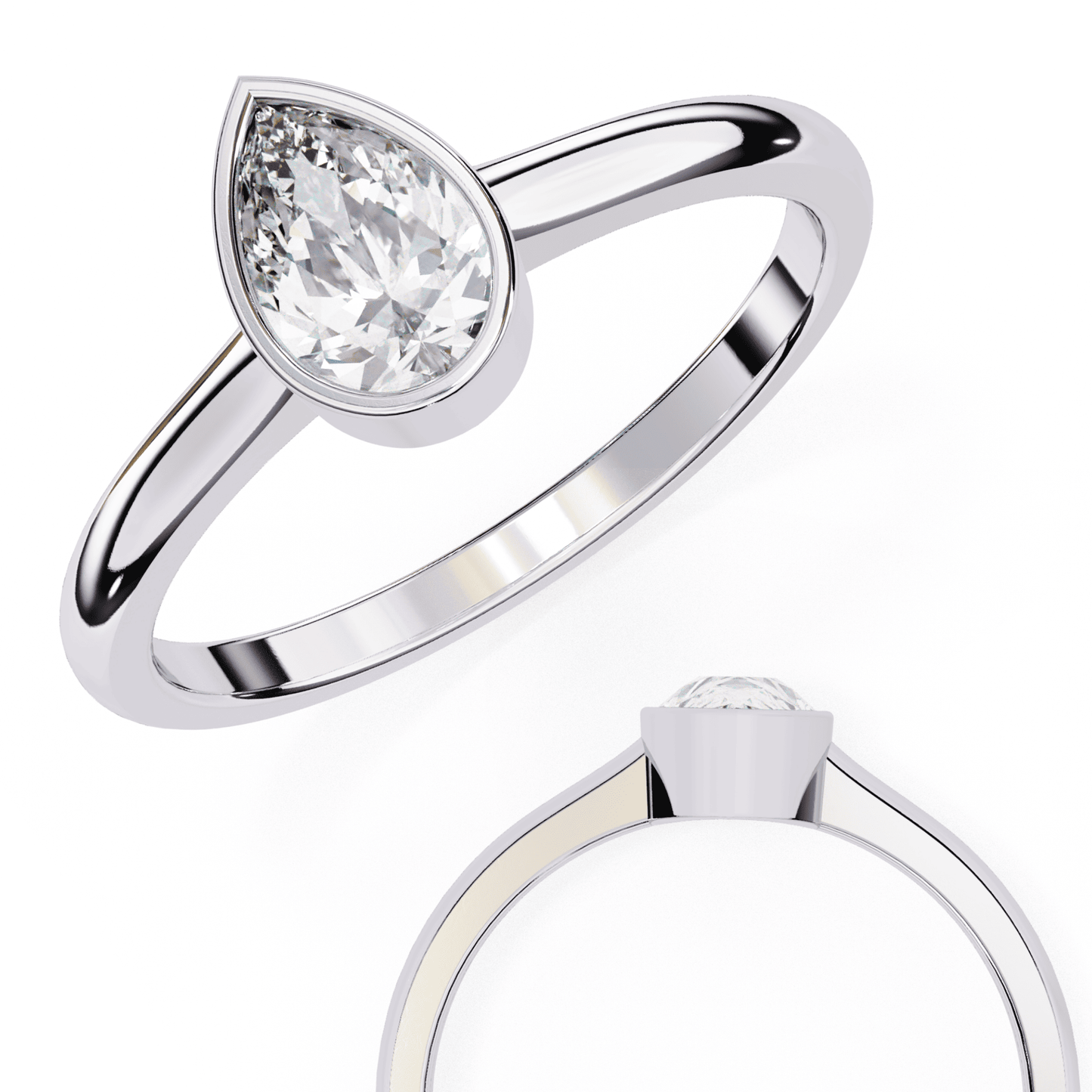 Raindrop Pear Shape 0.58 Carat Solitaire Ring