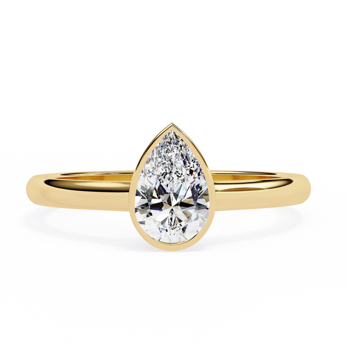 Raindrop Pear Shape 0.58 Carat Solitaire Ring
