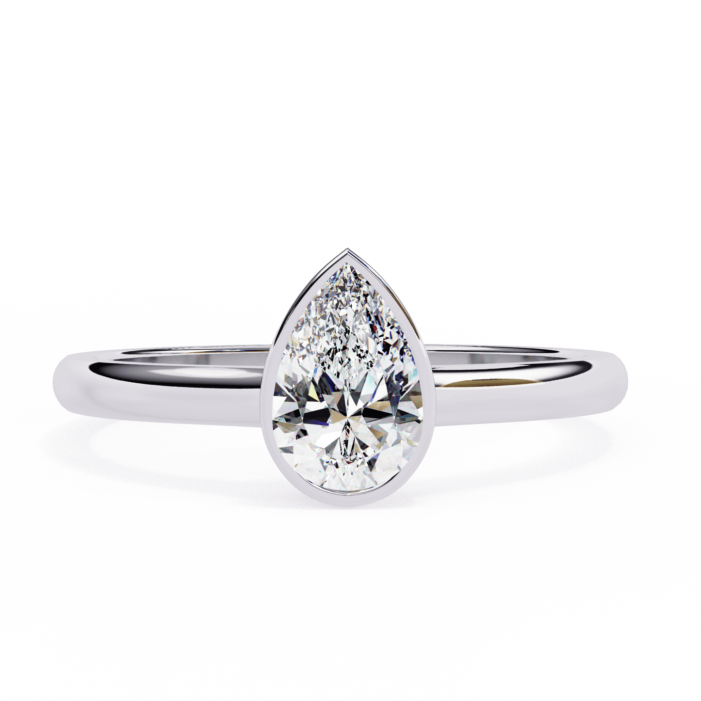 Raindrop Pear Shape 0.58 Carat Solitaire Ring