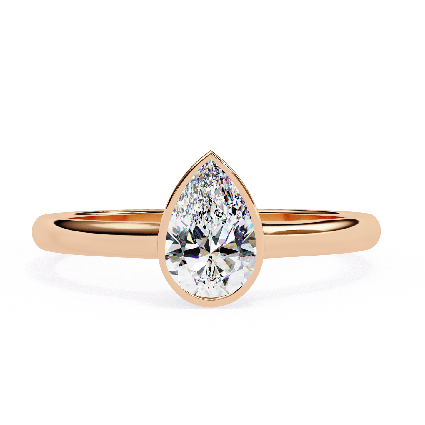 Raindrop Pear Shape 0.58 Carat Solitaire Ring