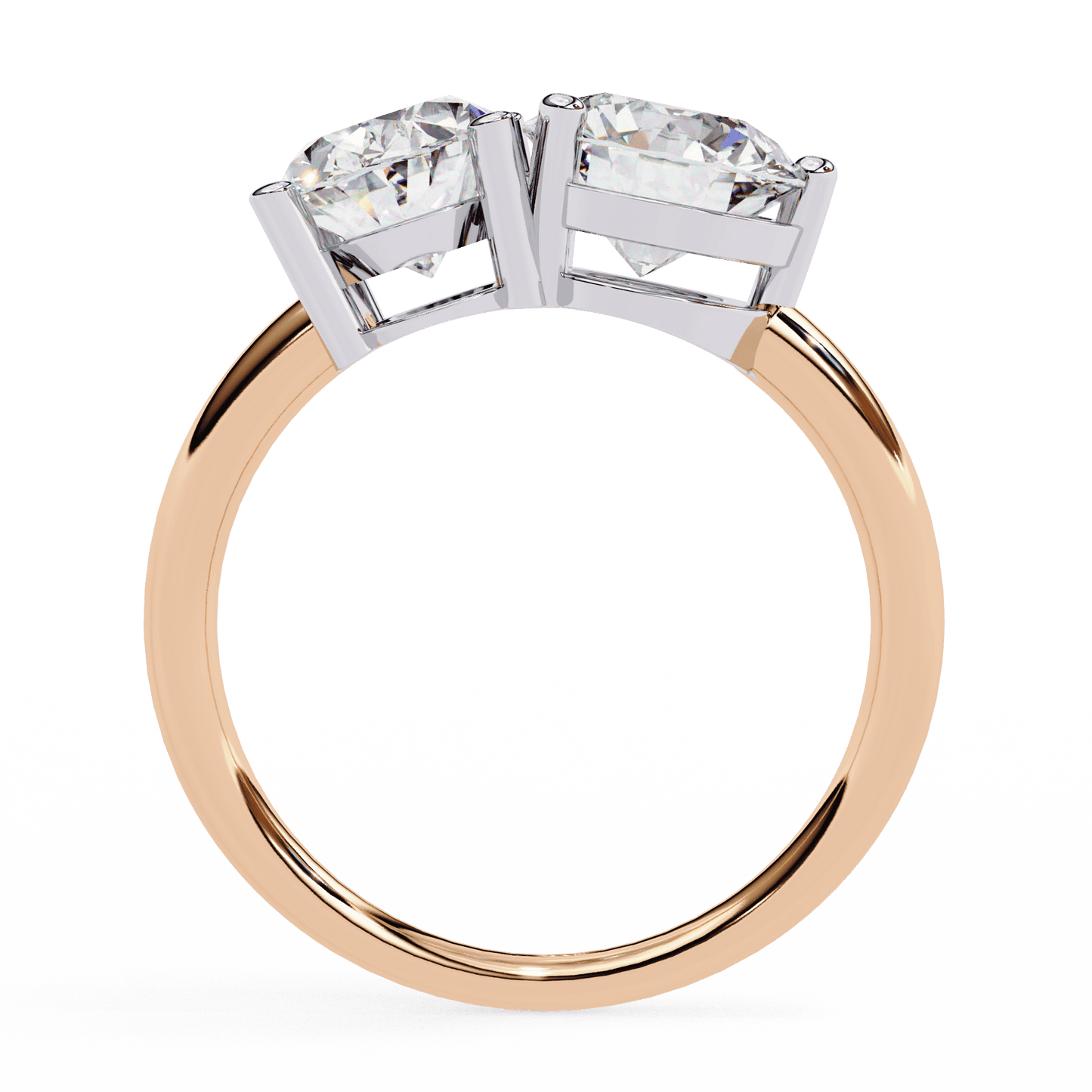 Twin Sprak Oval and Round Solitaire Ring