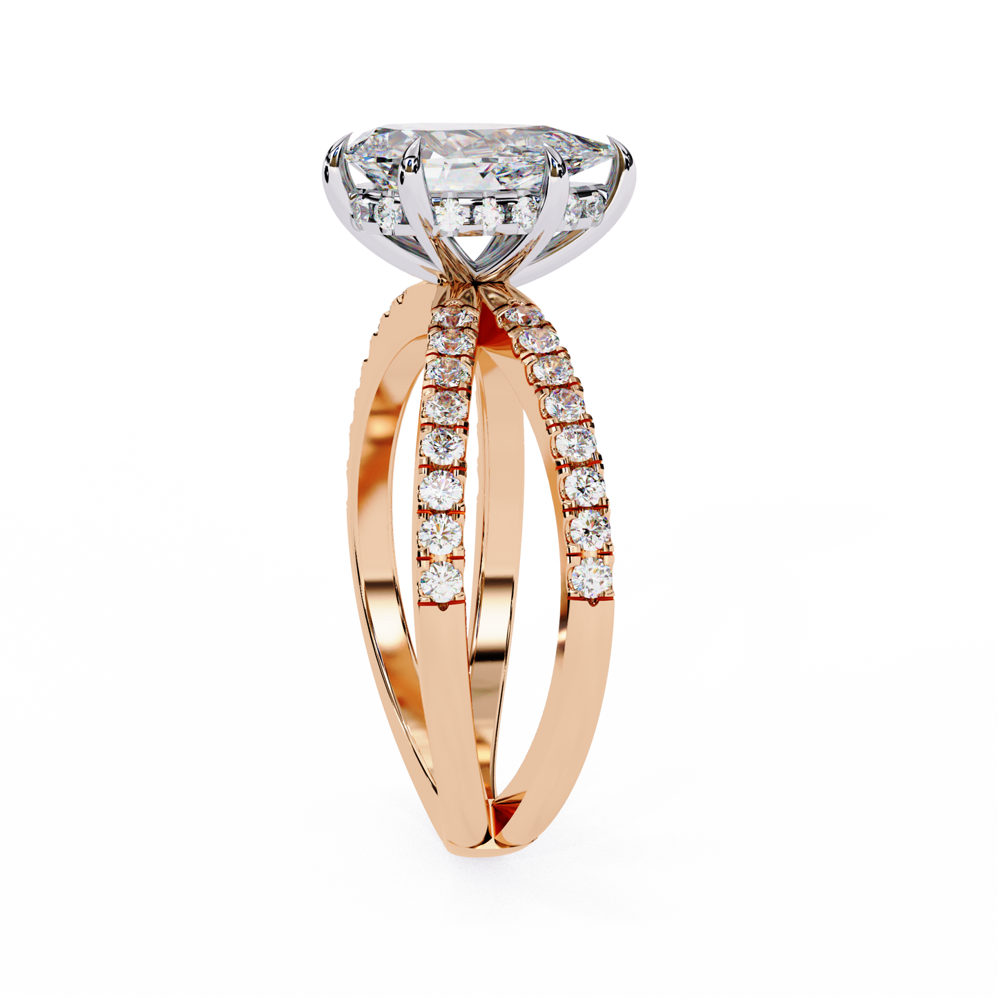 Butterfly Pear shape Soliatire Engagement Ring