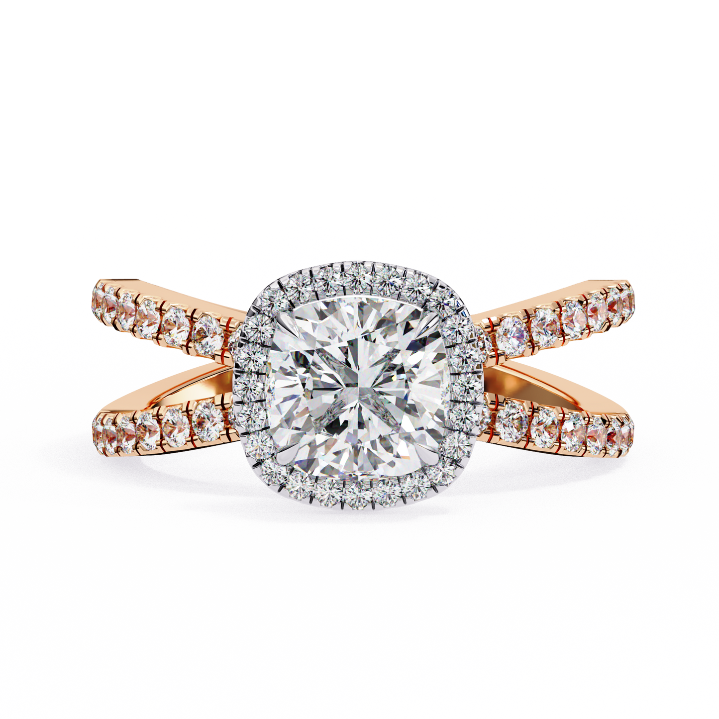 Honey Bee Cushion Cut Solitaire Ring