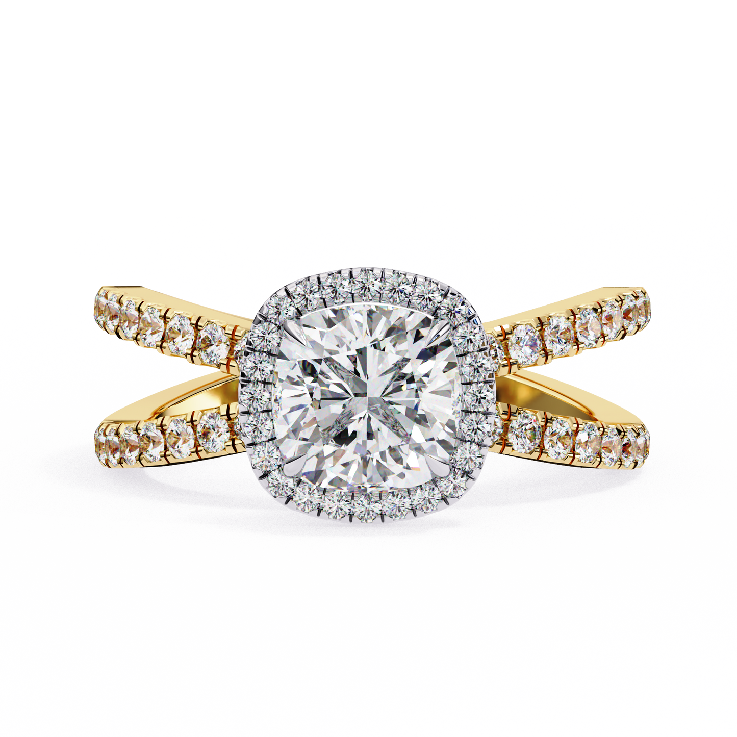 Honey Bee Cushion Cut Solitaire Ring