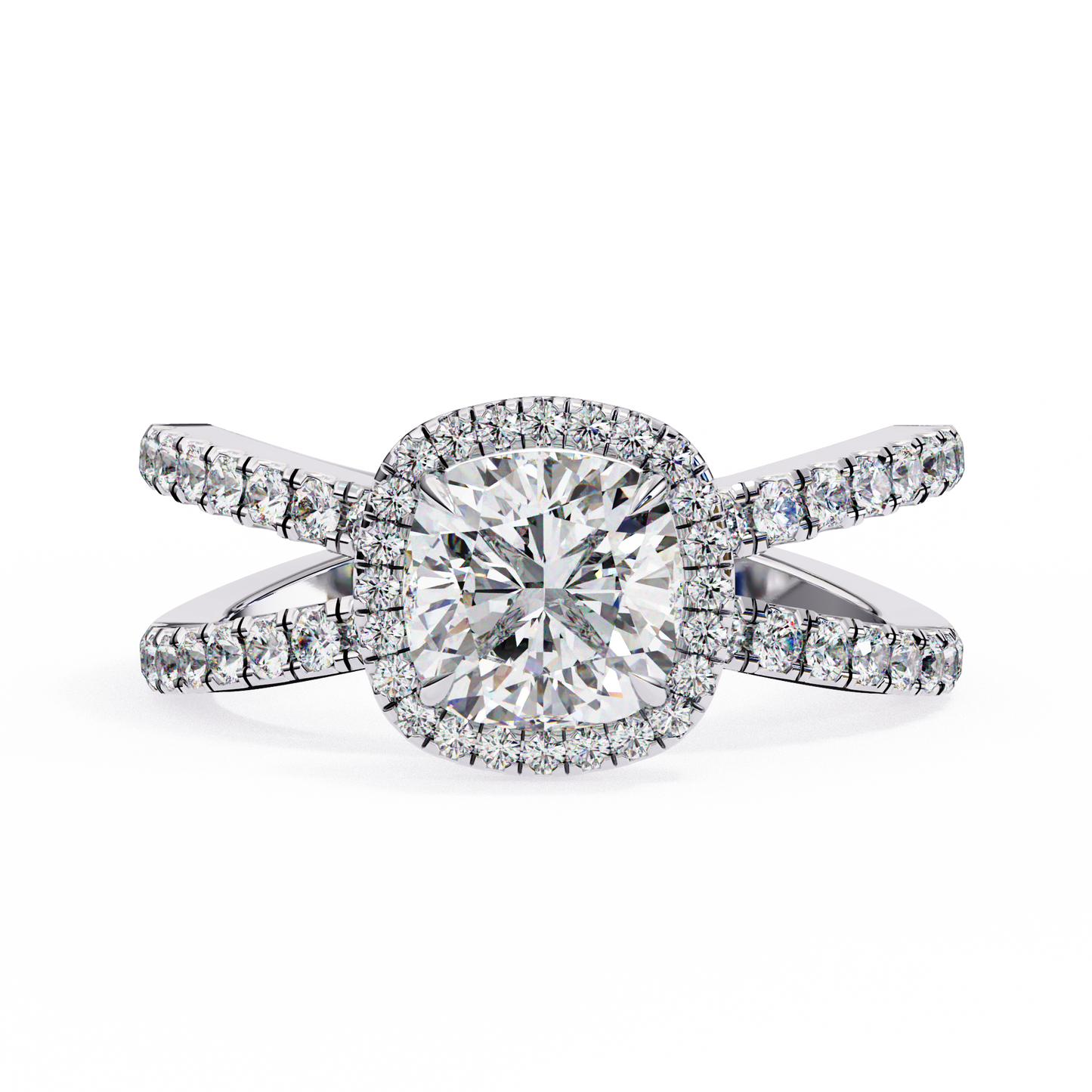 Honey Bee Cushion Cut Solitaire Ring