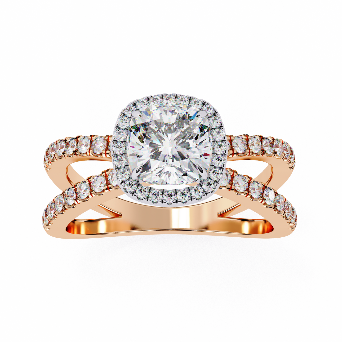 Honey Bee Cushion Cut Solitaire Ring