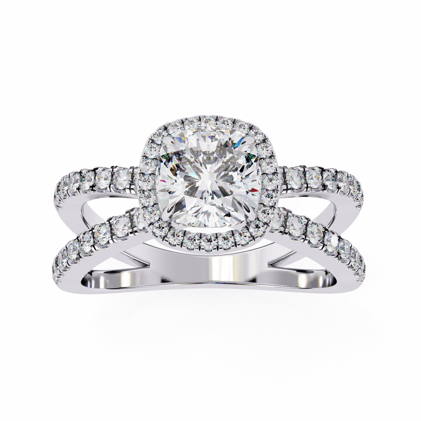 Honey Bee Cushion Cut Solitaire Ring