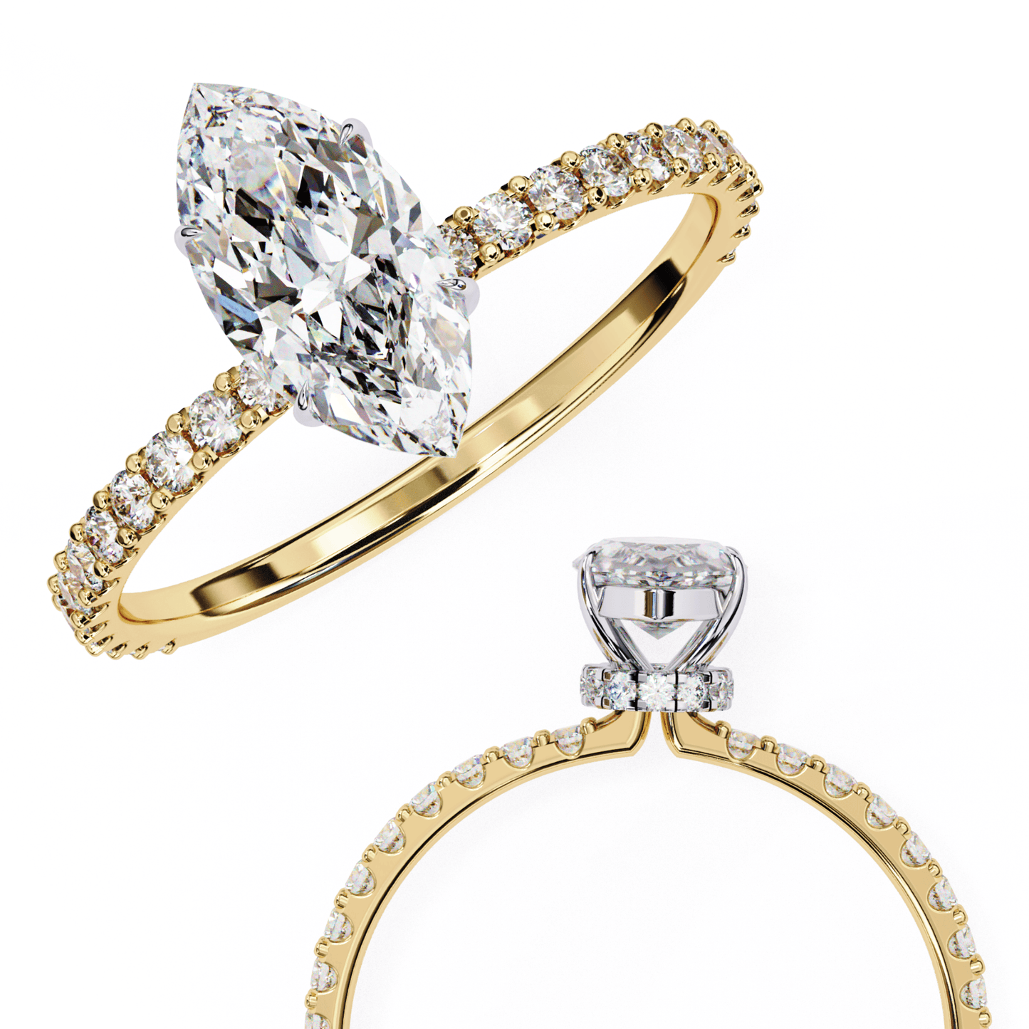 Allure Line Marquise Solitaire Ring