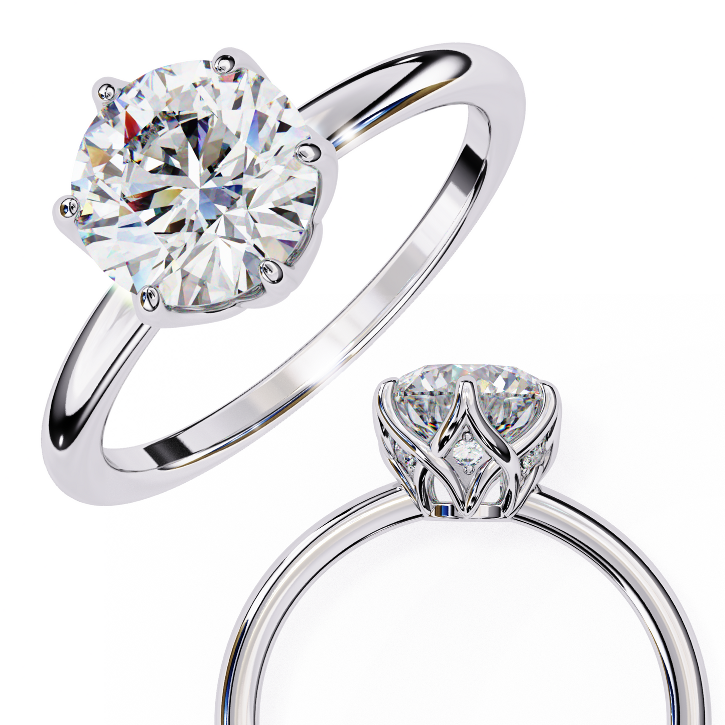 Classy Round 1.56 Carat Solitaire Ring