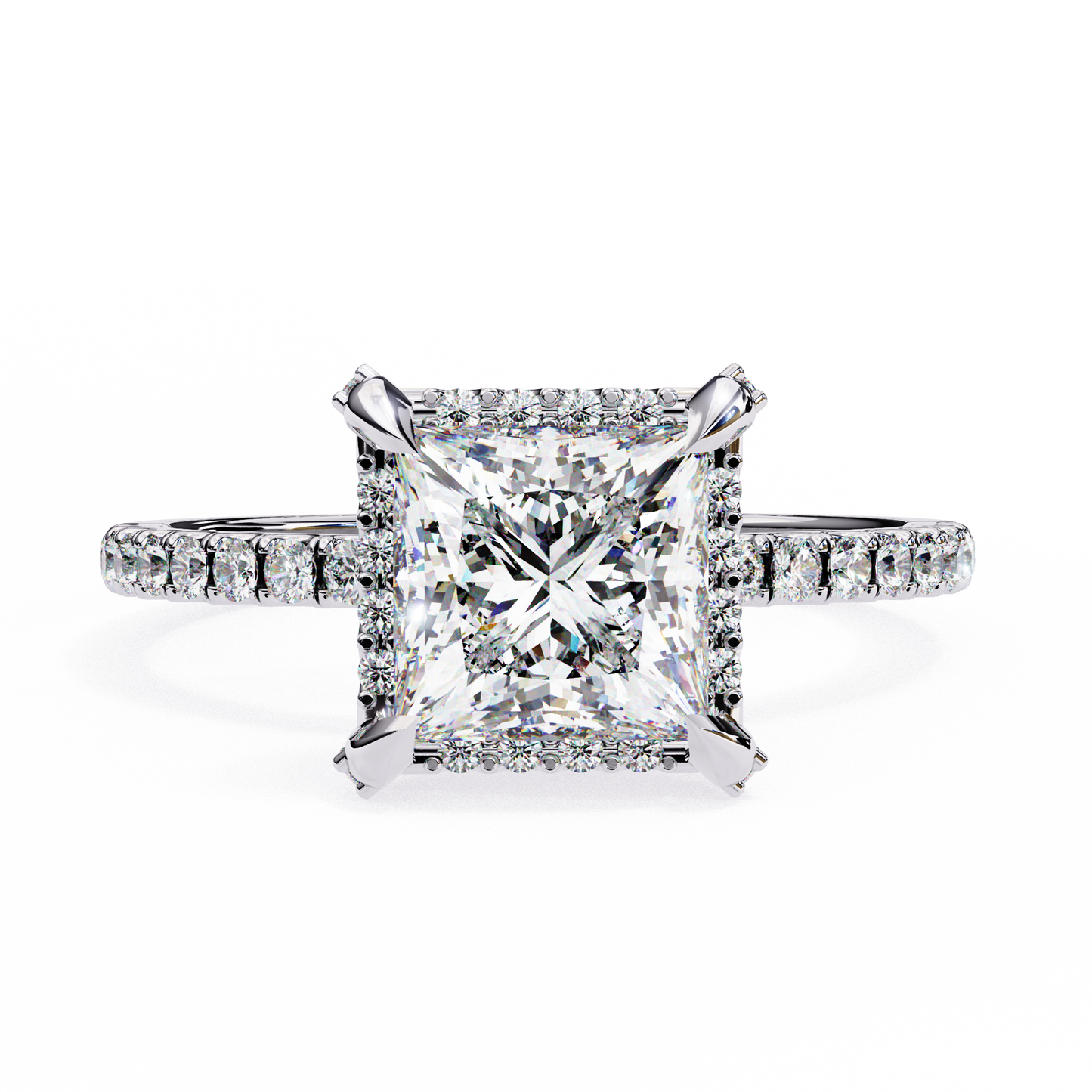 Princess Square Shape 2.03 Carat Solitaire Ring