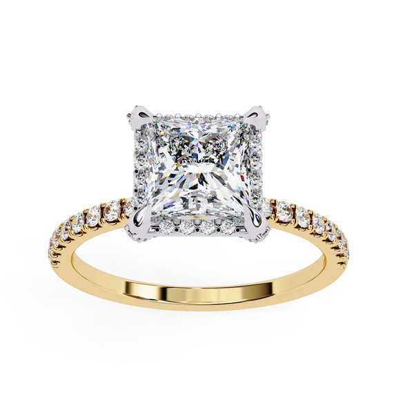 Princess Square Shape 2.03 Carat Solitaire Ring