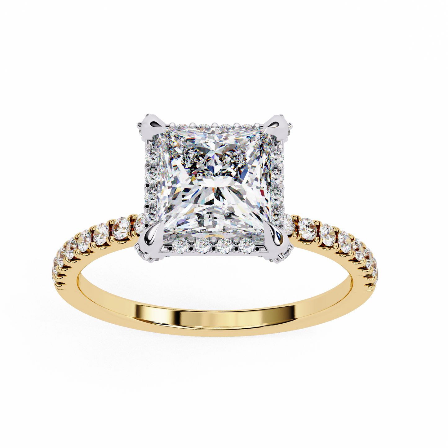 Princess Square Shape 2.03 Carat Solitaire Ring