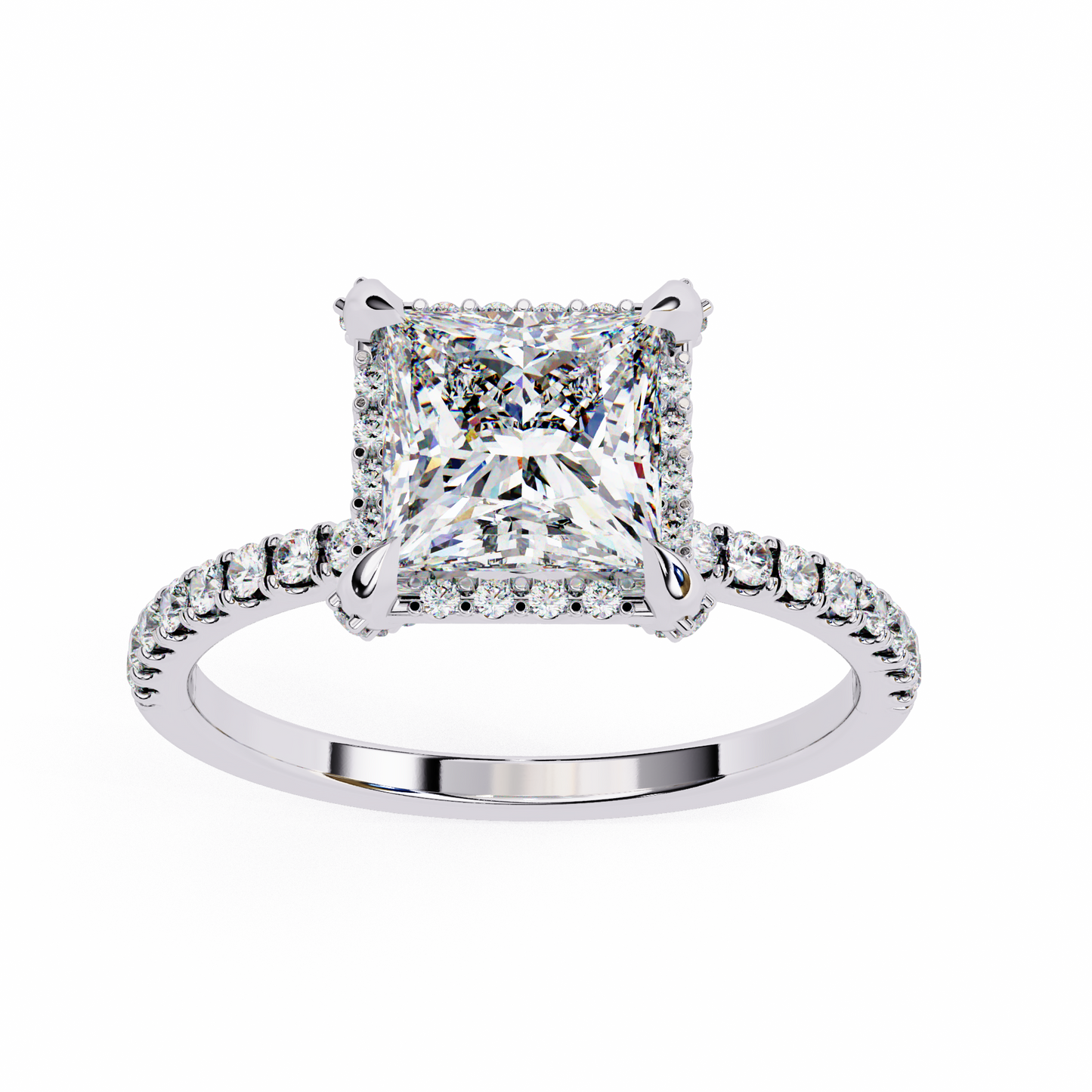 Princess Square Shape 2.03 Carat Solitaire Ring