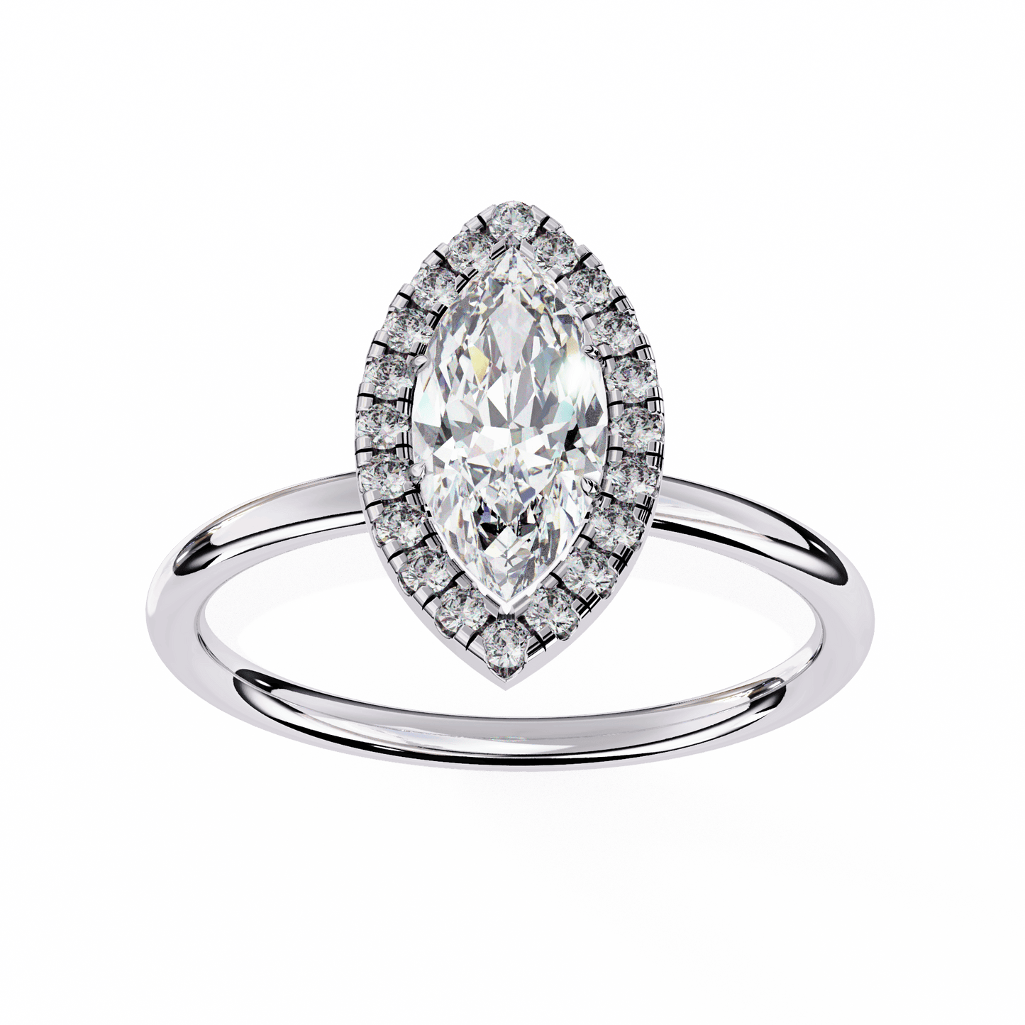 LuxeOne Marquise Solitaire Wedding Ring