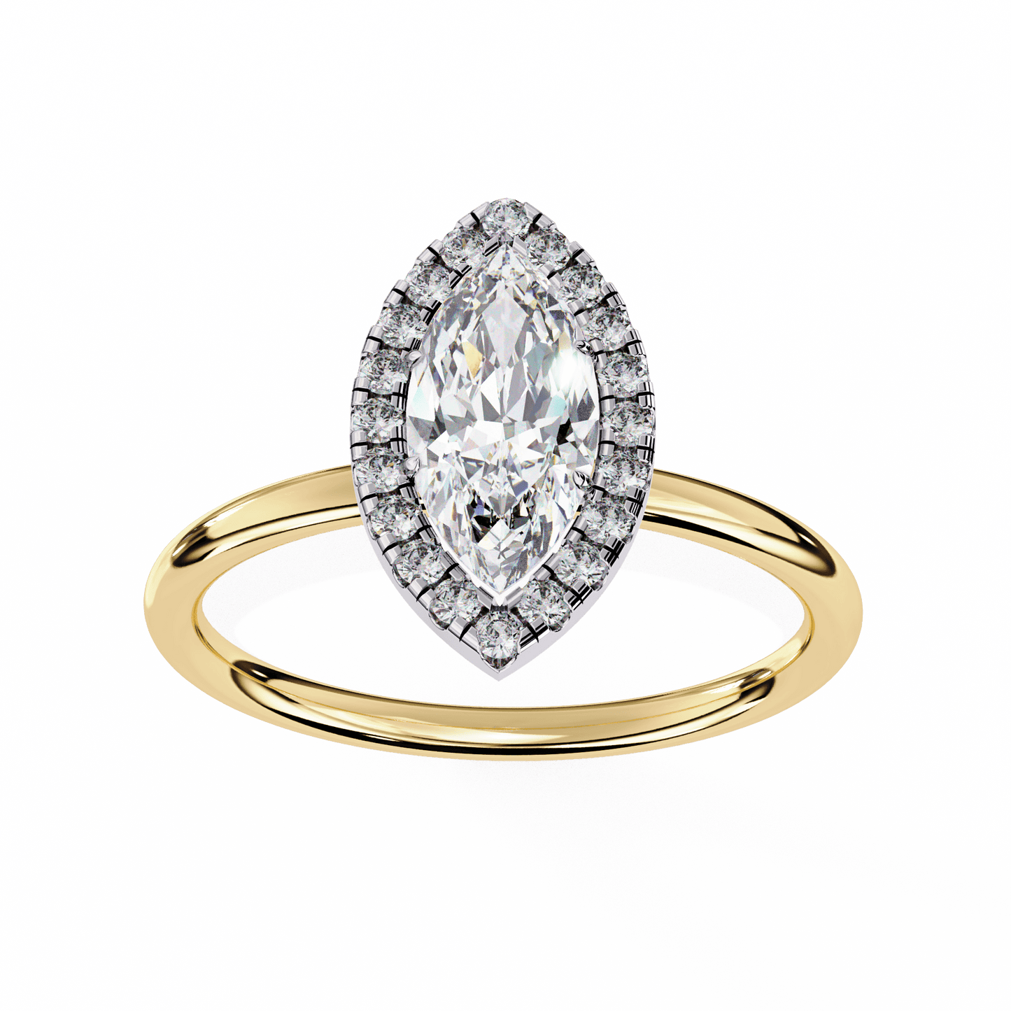 LuxeOne Marquise Solitaire Wedding Ring