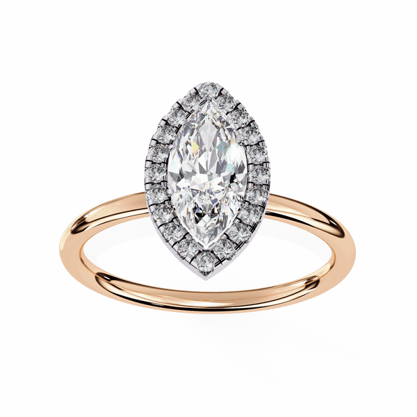 LuxeOne Marquise Solitaire Wedding Ring