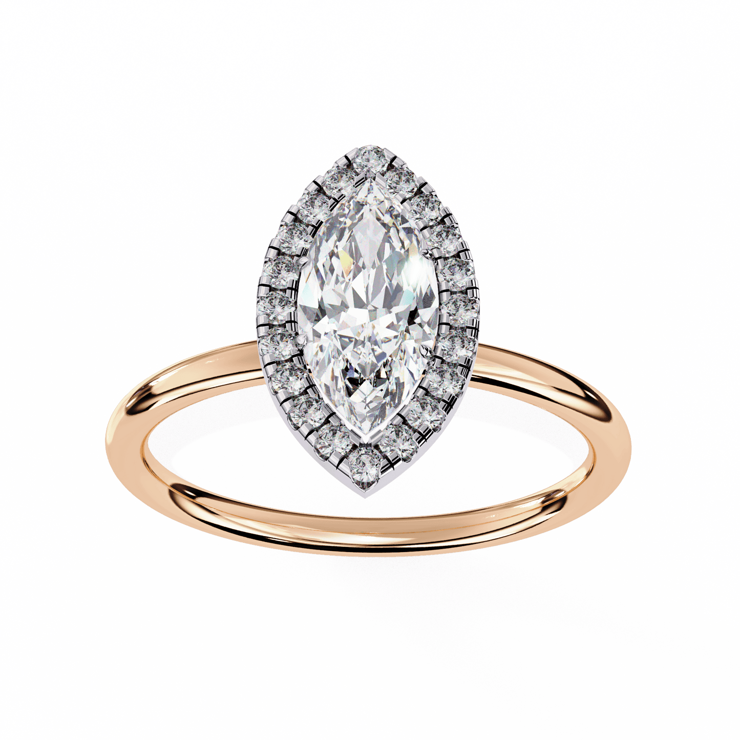 LuxeOne Marquise Solitaire Wedding Ring