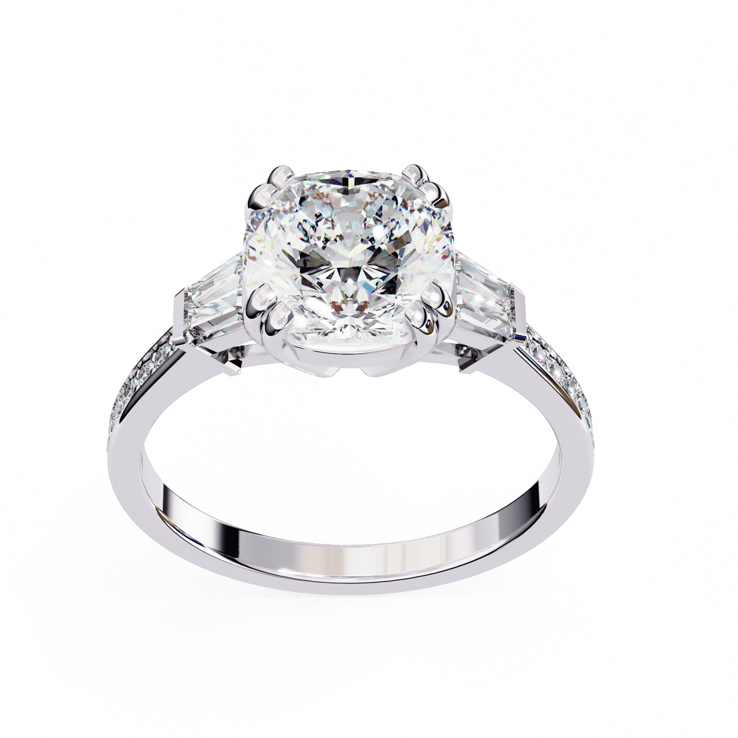Soul Solitare Cushion Cut Engagement Ring