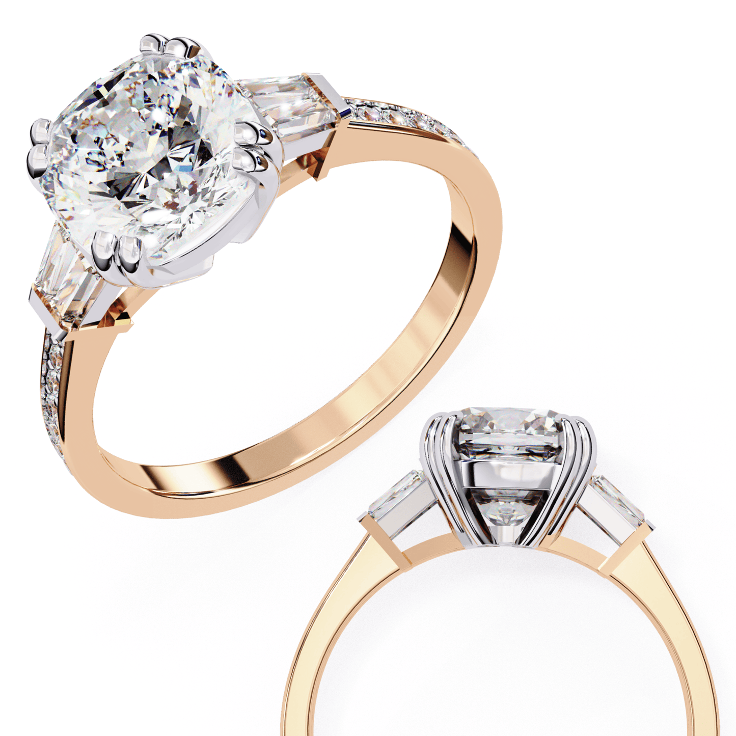 Soul Solitare Cushion Cut Engagement Ring