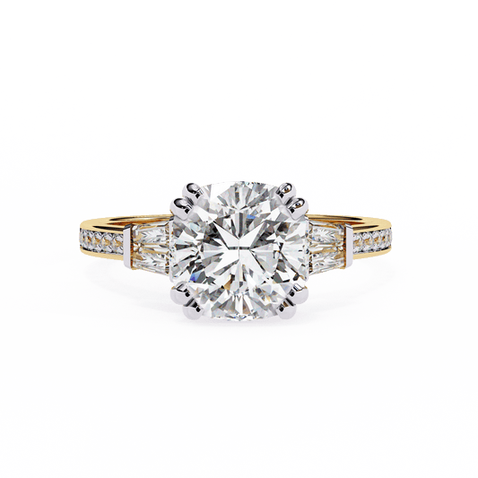 White Lotus Solitaire 3.36 Carat Engagement Ring