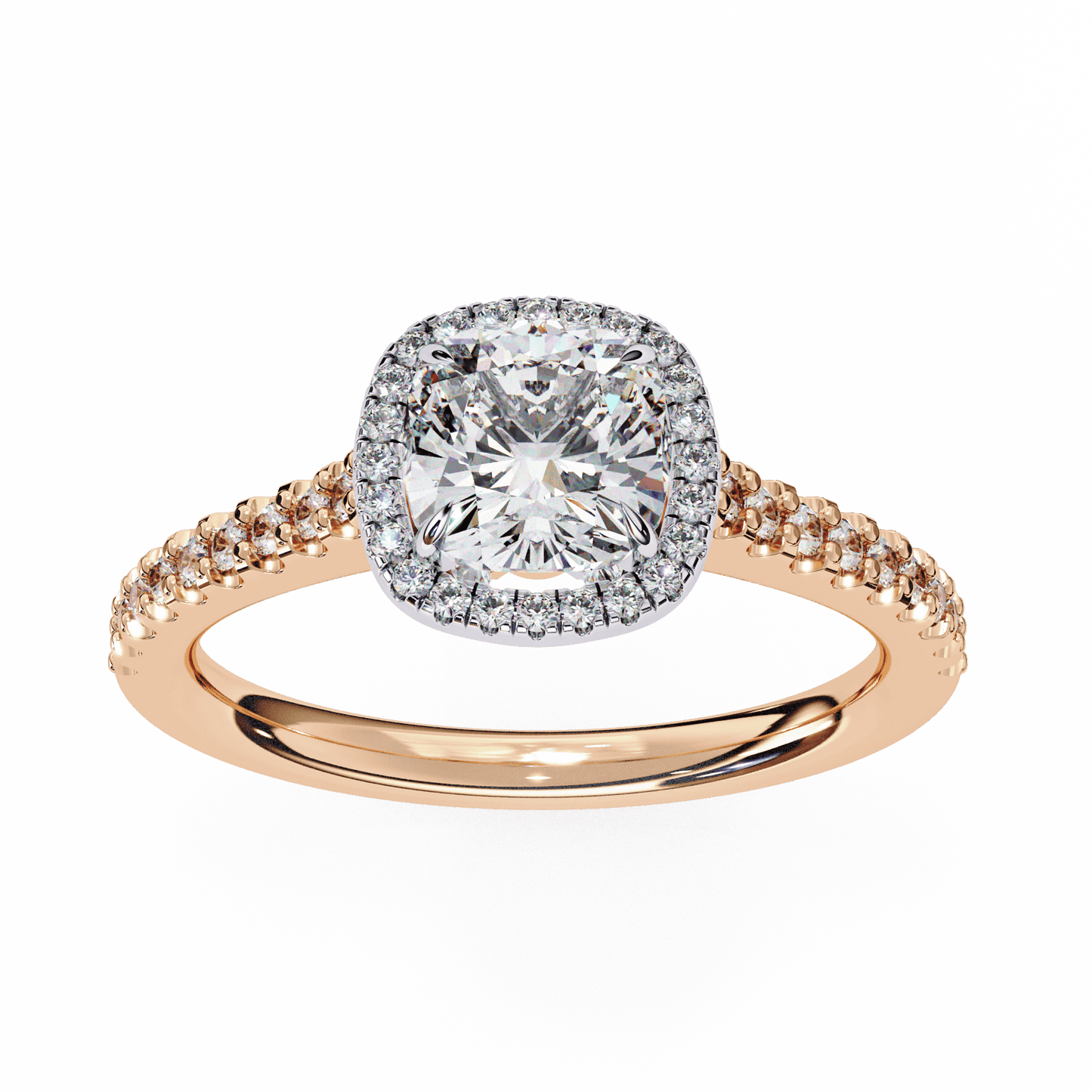 Bridesmaid Halo Cushion Cut Ring