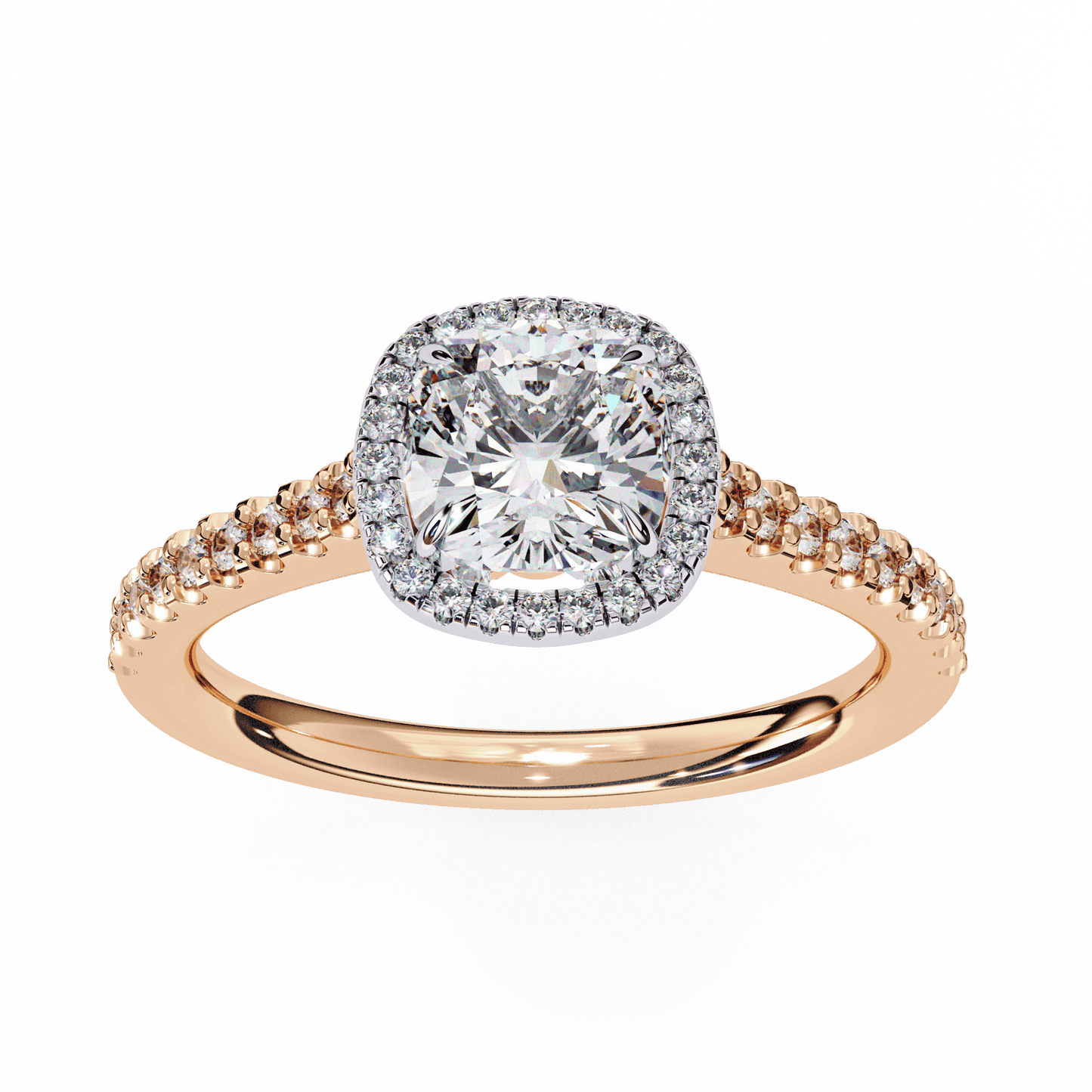 Bridesmaid Halo Cushion Cut Ring