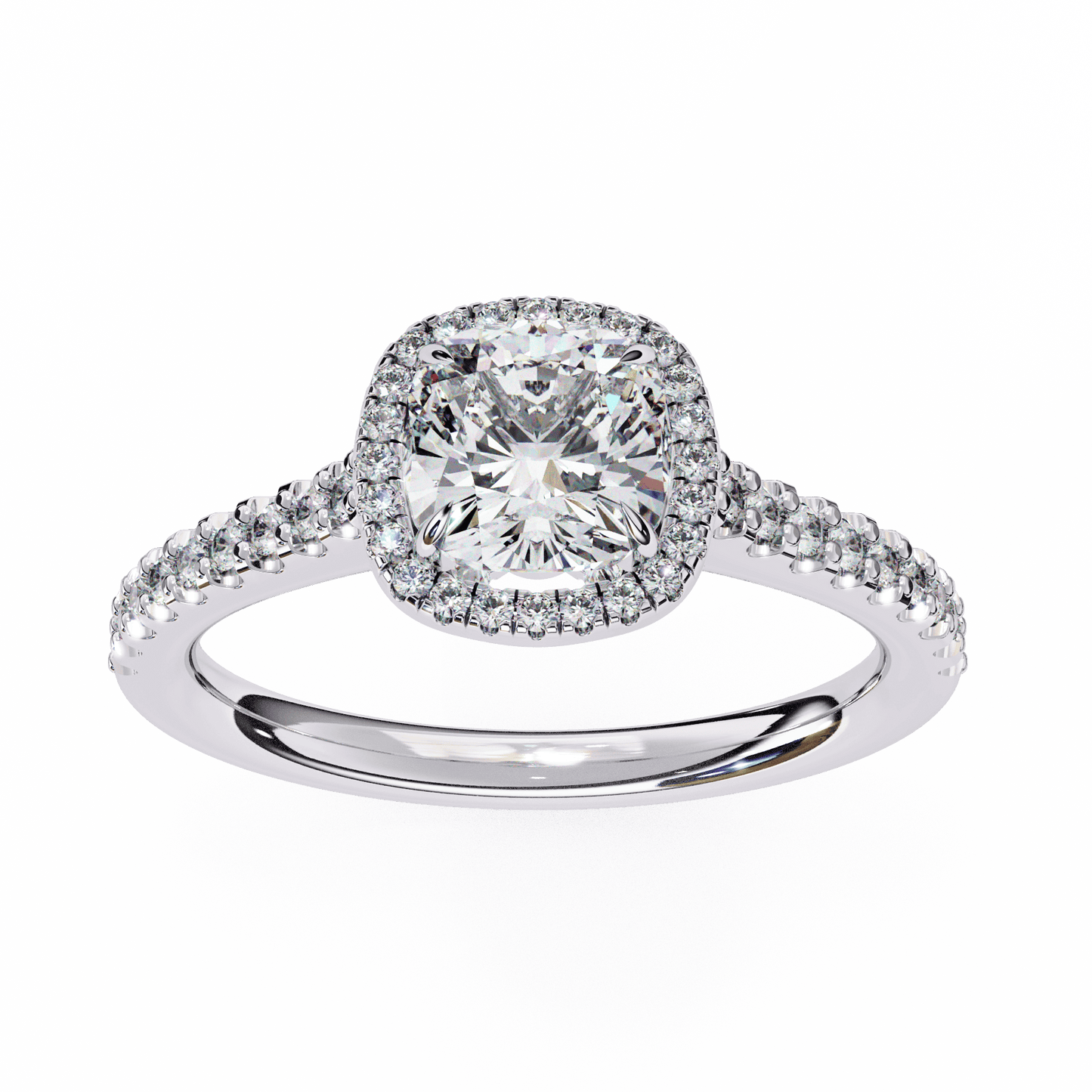 Bridesmaid Halo Cushion Cut Ring