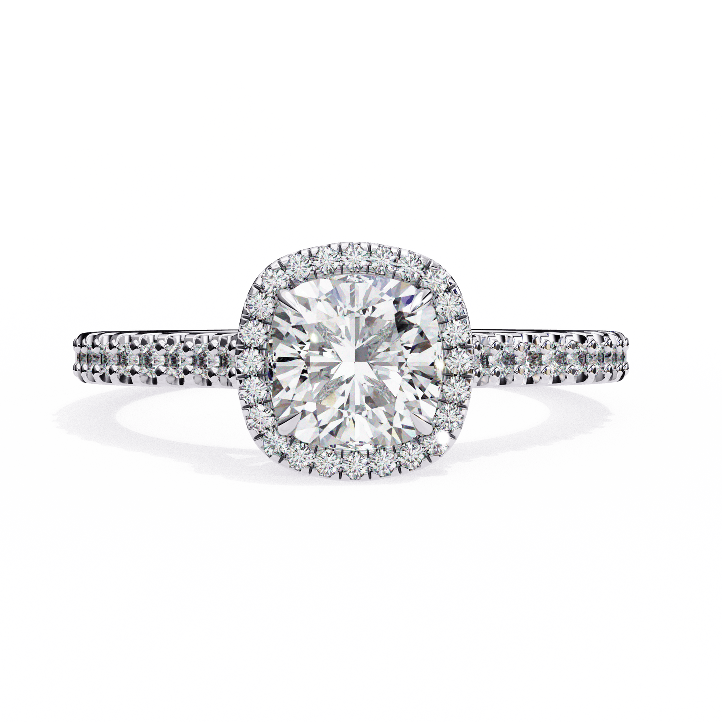 Bridesmaid Halo Cushion Cut Ring