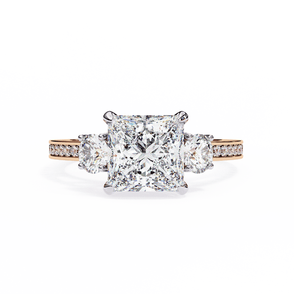 Centre Stone Princess Cut Solitaire Engagement Ring