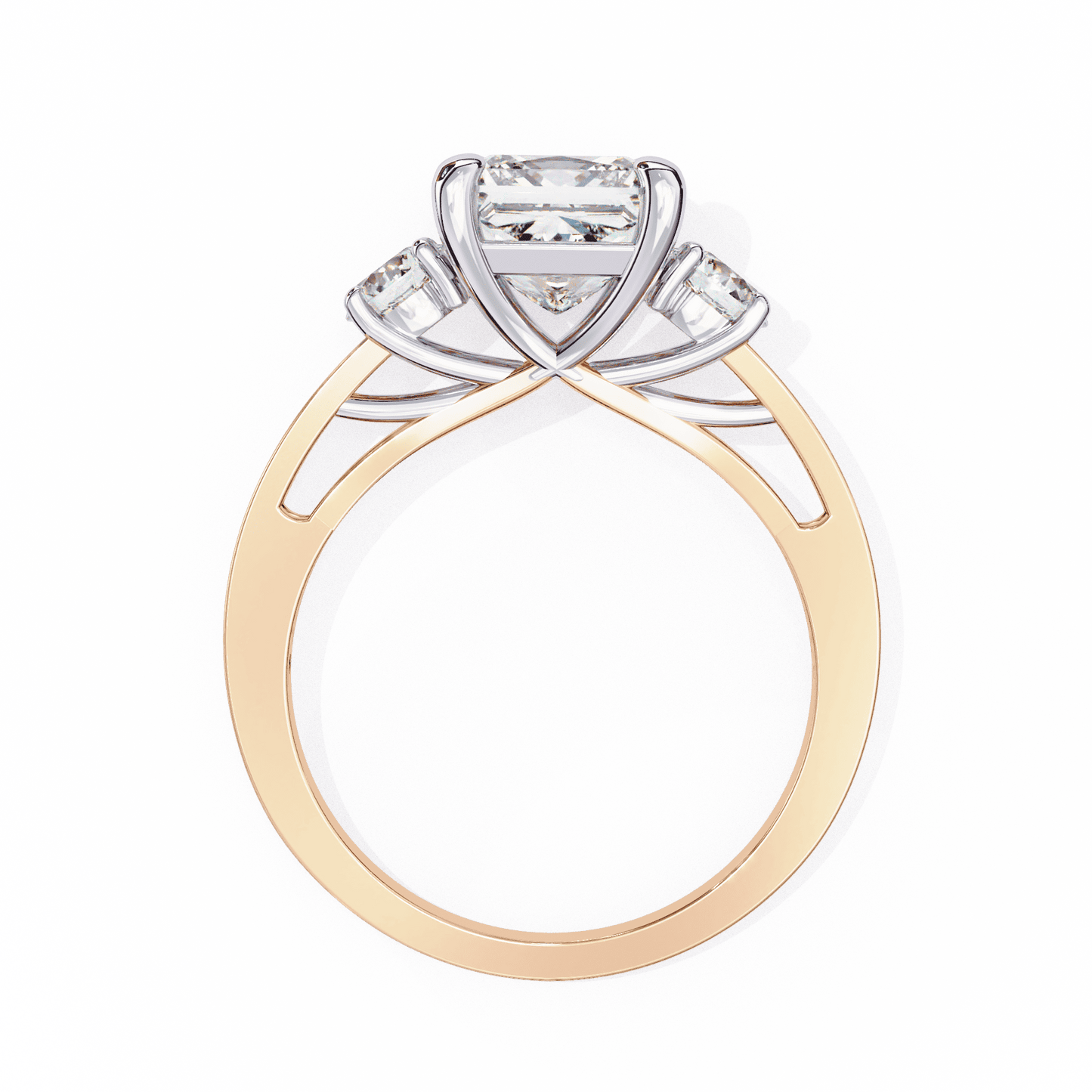 Centre Stone Princess Cut Solitaire Engagement Ring