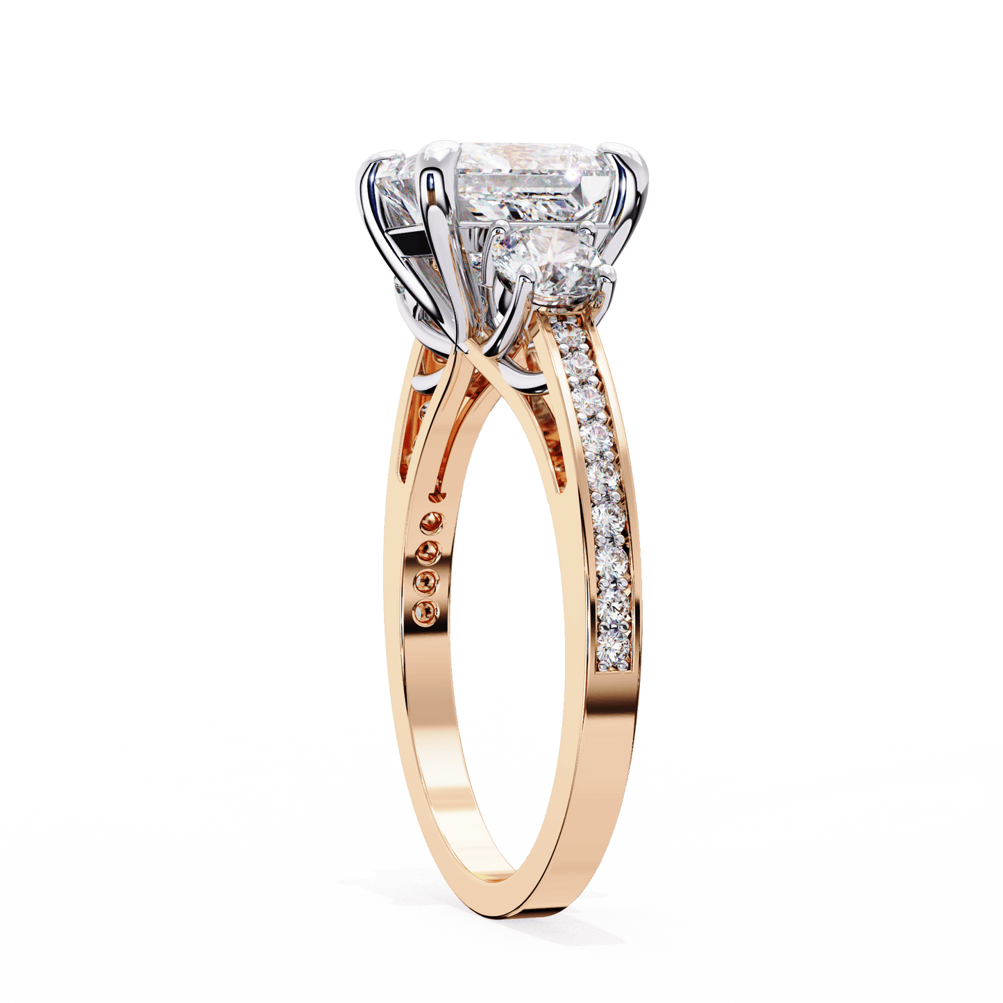 Centre Stone Princess Cut Solitaire Engagement Ring