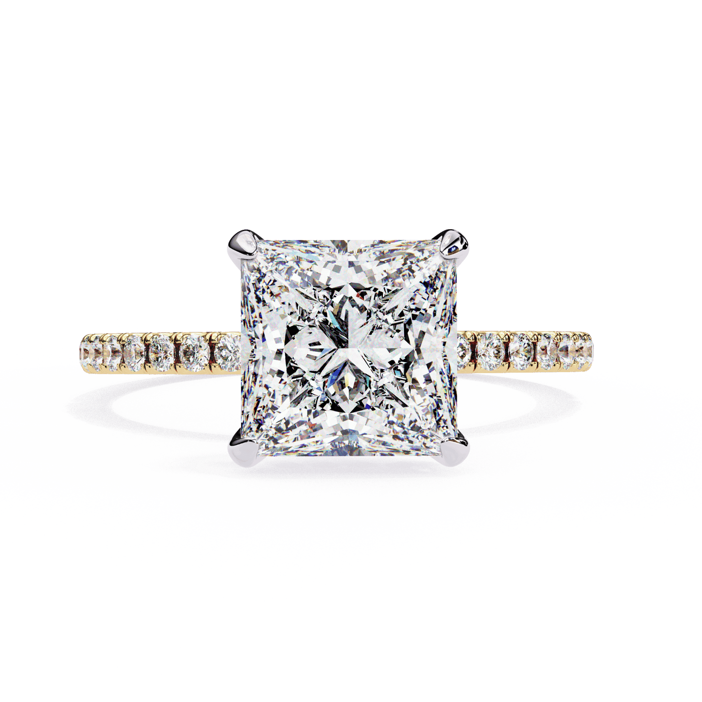 Bride's Blush Princess Cut Solitaire Wedding Ring