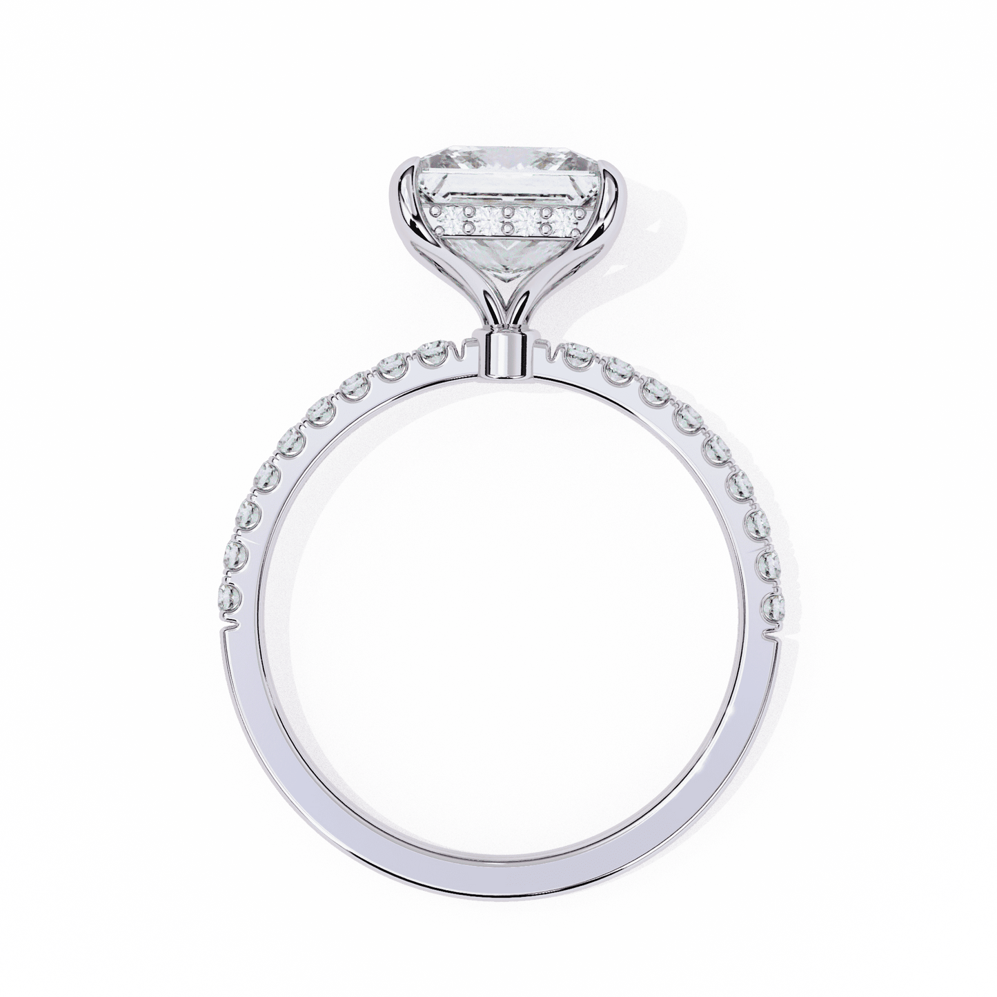 Bride's Blush Princess Cut Solitaire Wedding Ring