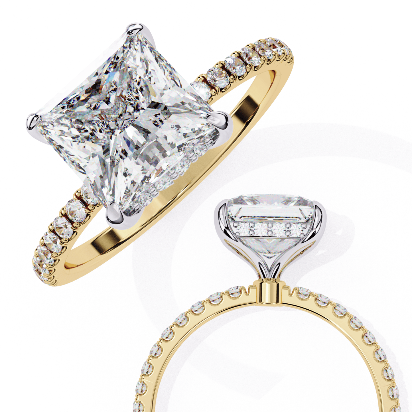 Bride's Blush Princess Cut Solitaire Wedding Ring