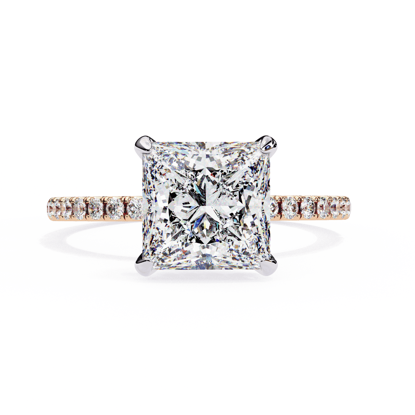 Bride's Blush Princess Cut Solitaire Wedding Ring