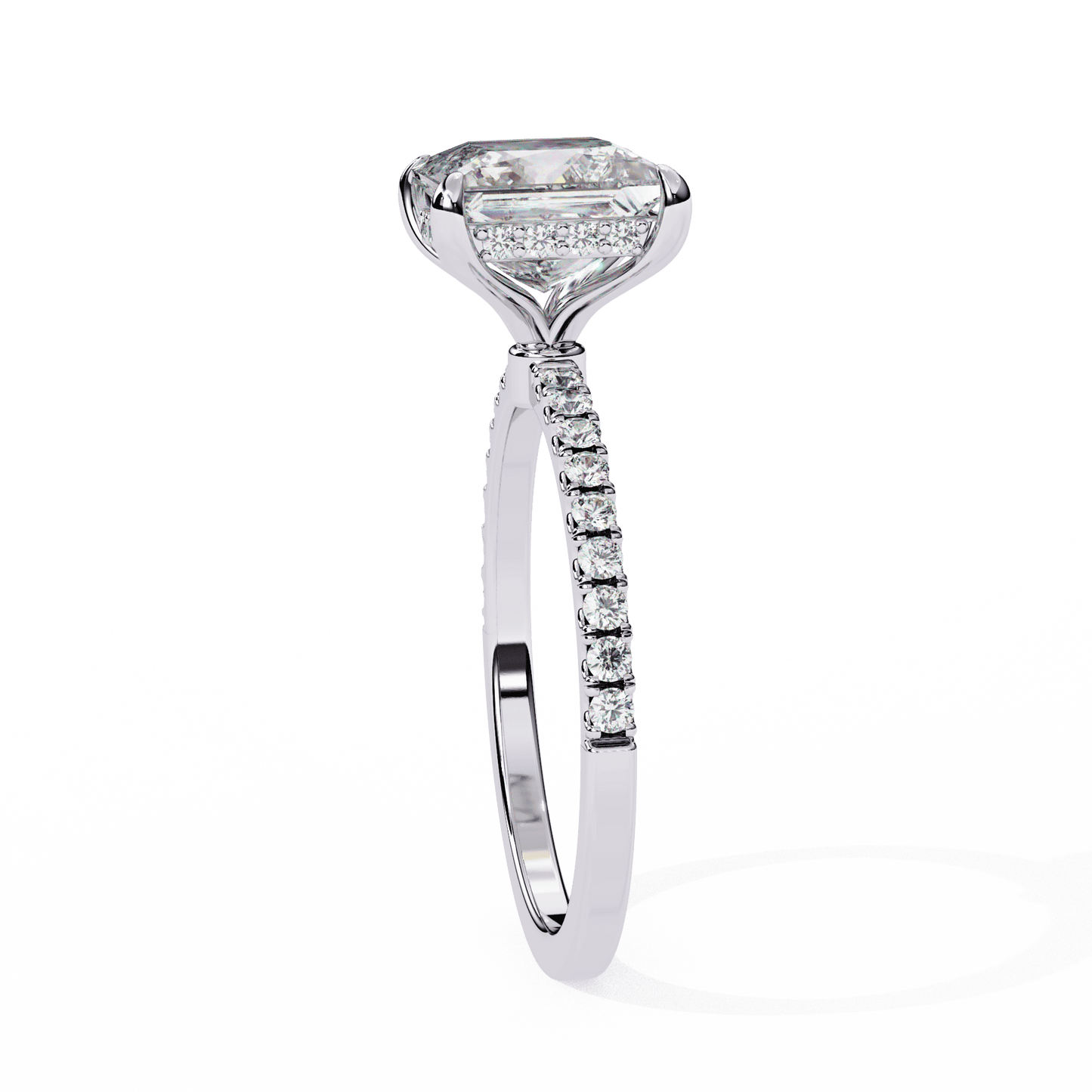 Bride's Blush Princess Cut Solitaire Wedding Ring