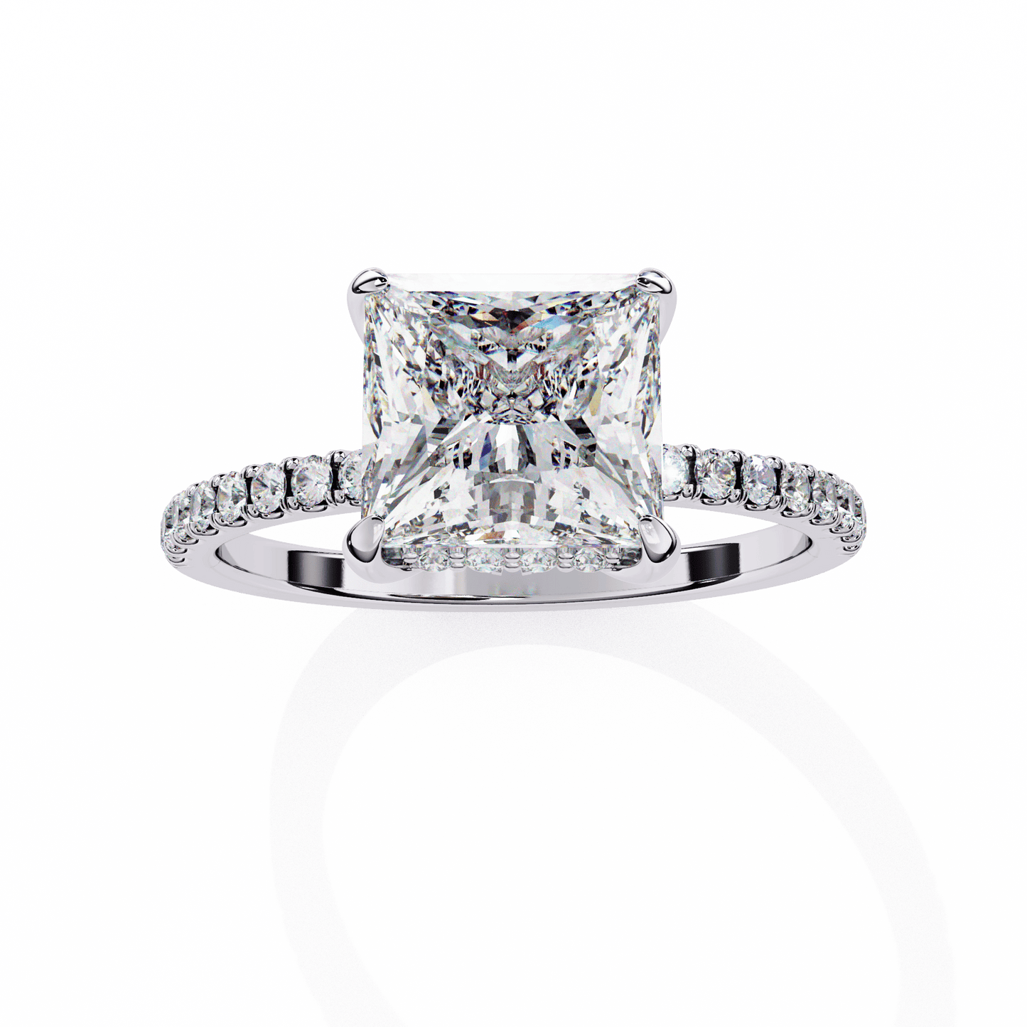 Bride's Blush Princess Cut Solitaire Wedding Ring