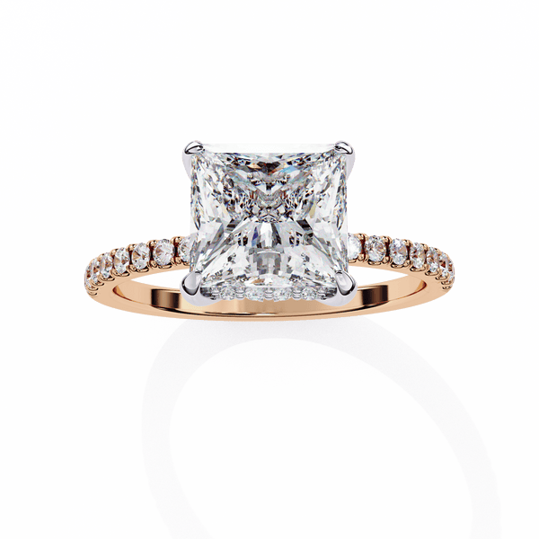 Bride's Blush Princess Cut Solitaire Wedding Ring