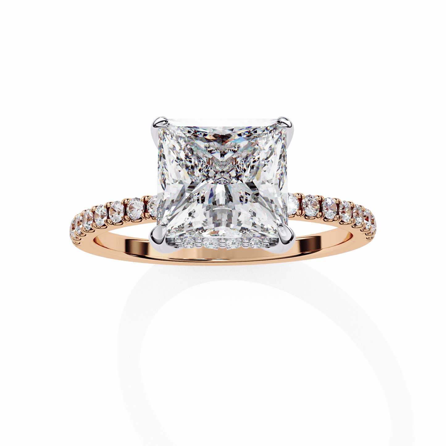Bride's Blush Princess Cut Solitaire Wedding Ring