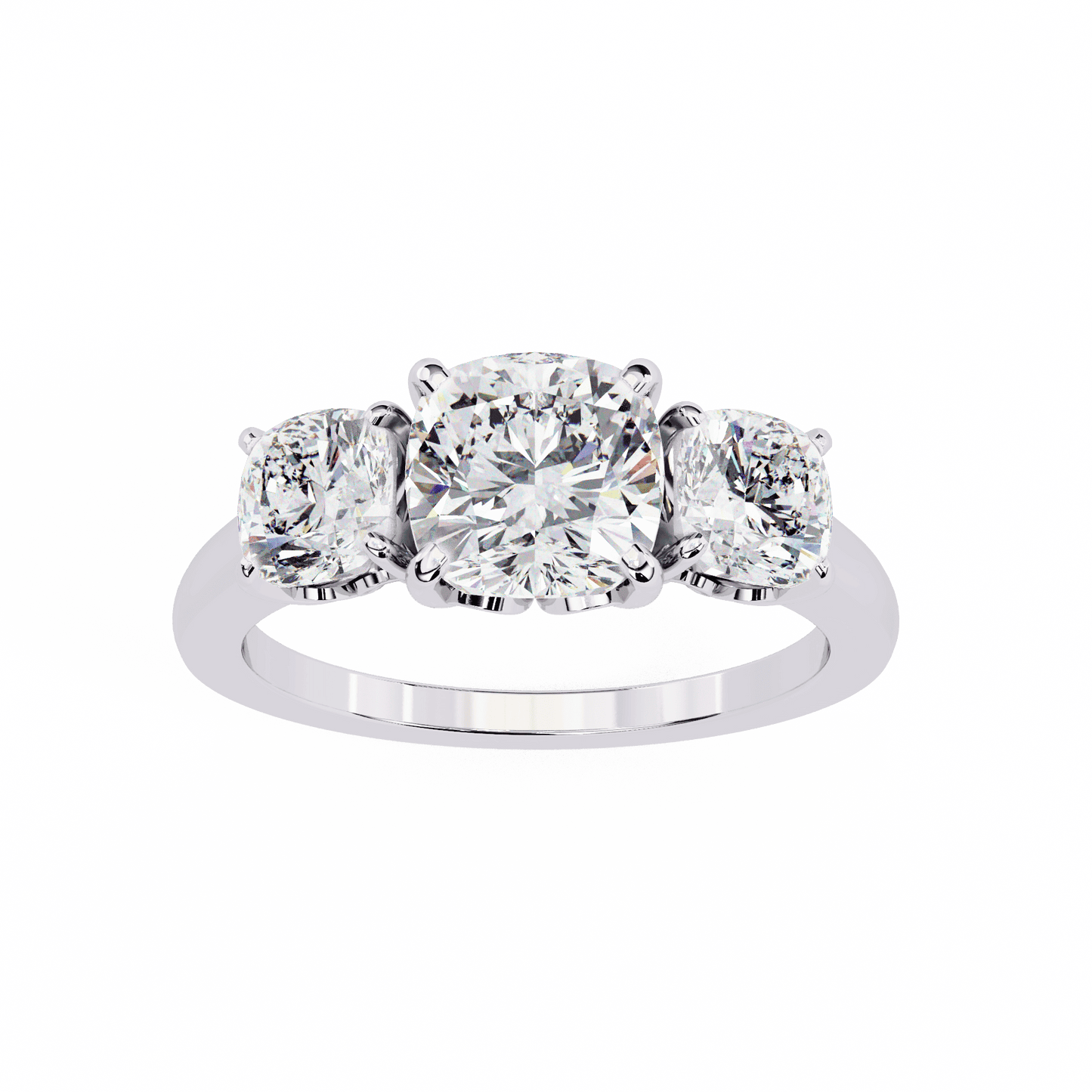 Three Stone Charm Solitaire Ring
