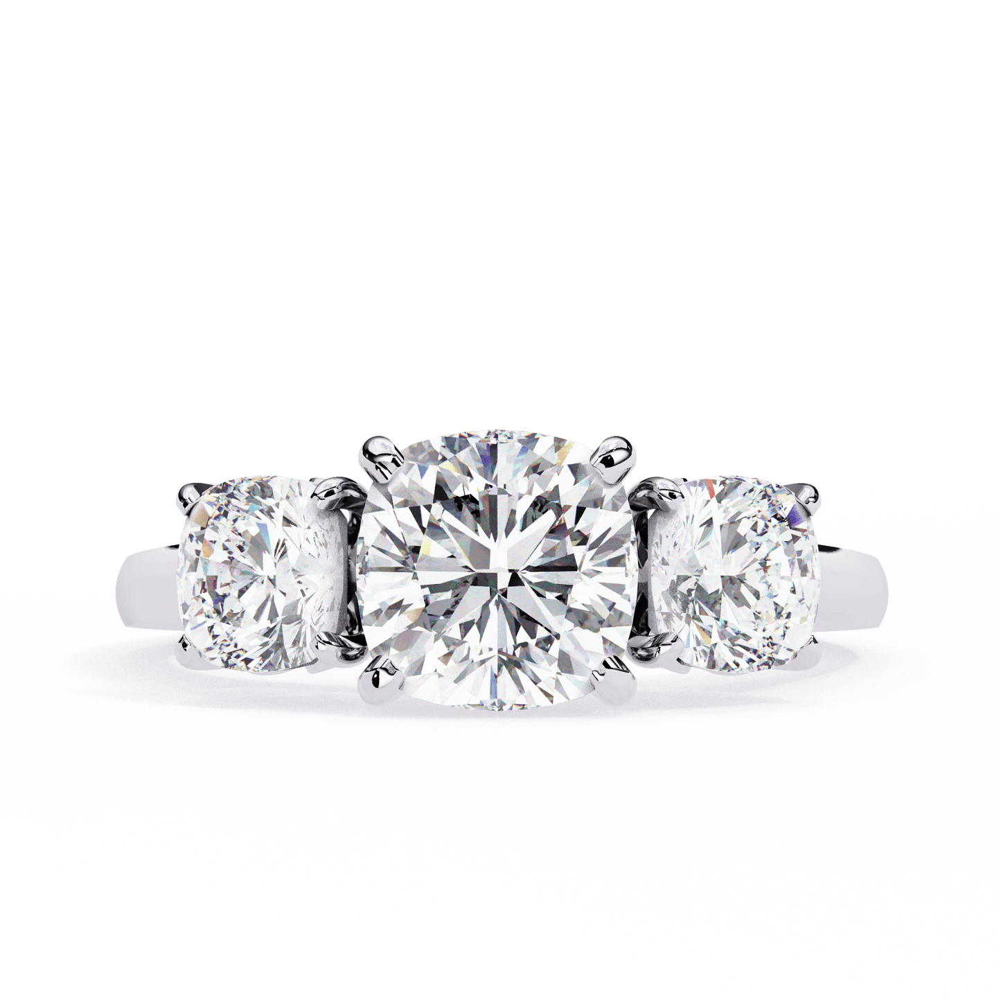 Three Stone Charm Solitaire Ring