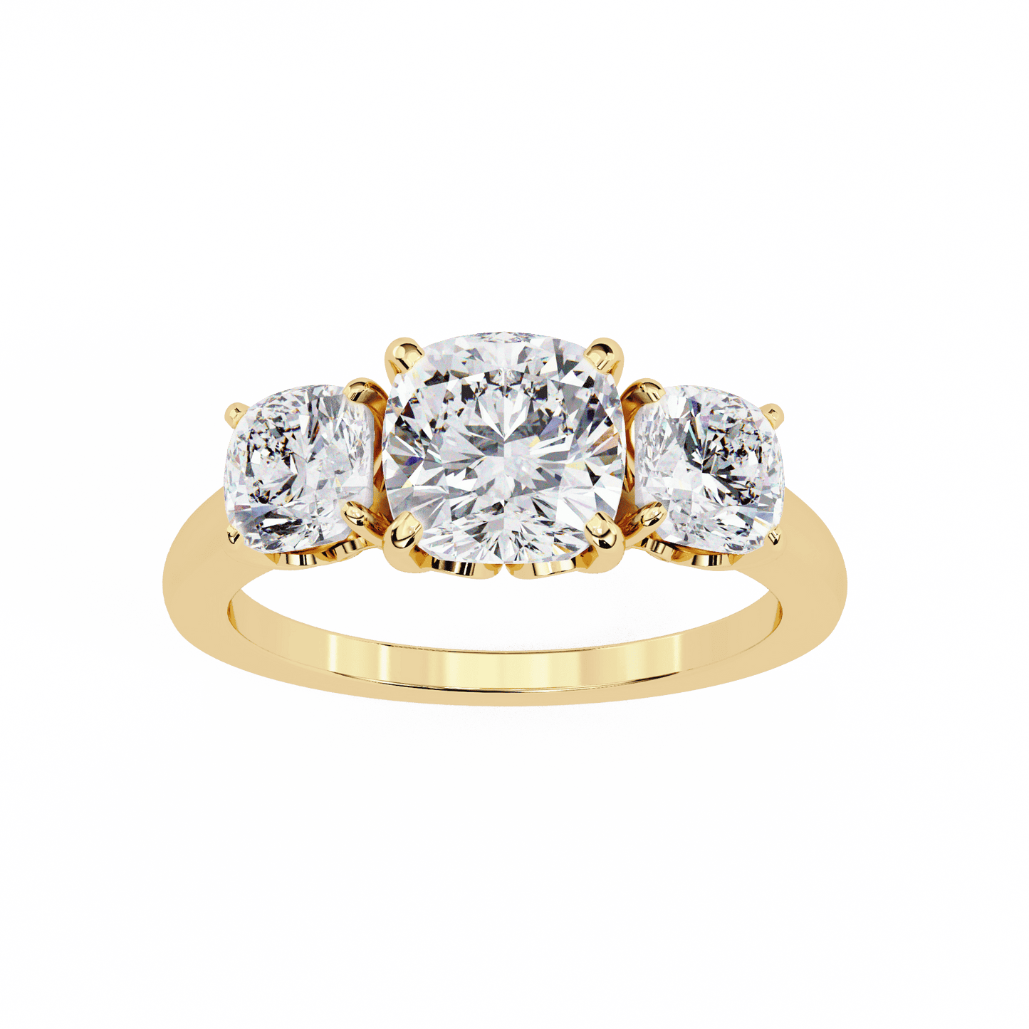 Three Stone Charm Solitaire Ring