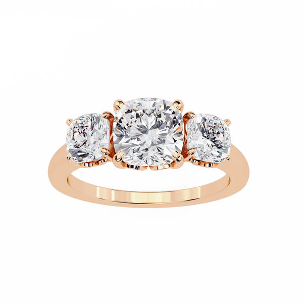 Three Stone Charm Solitaire Ring