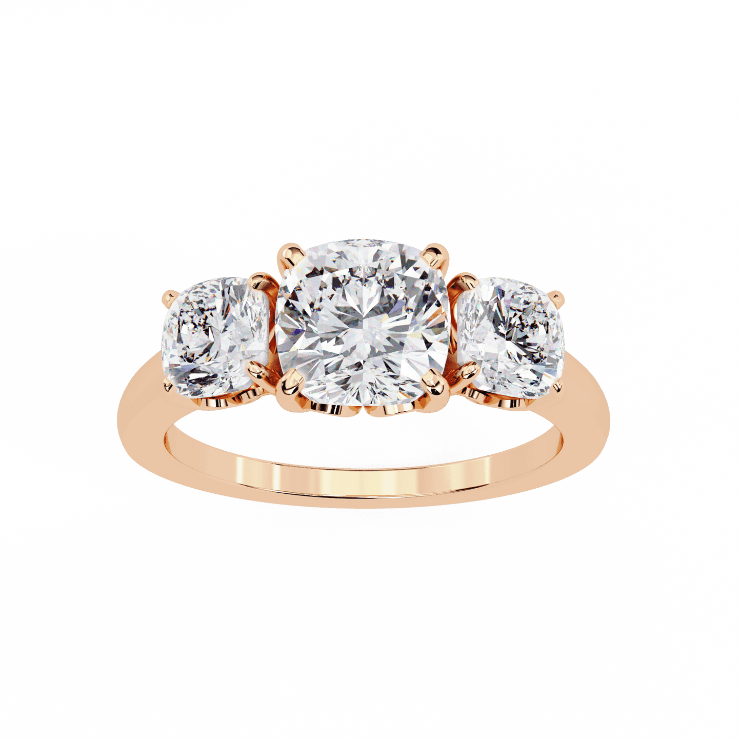 Three Stone Charm Solitaire Ring