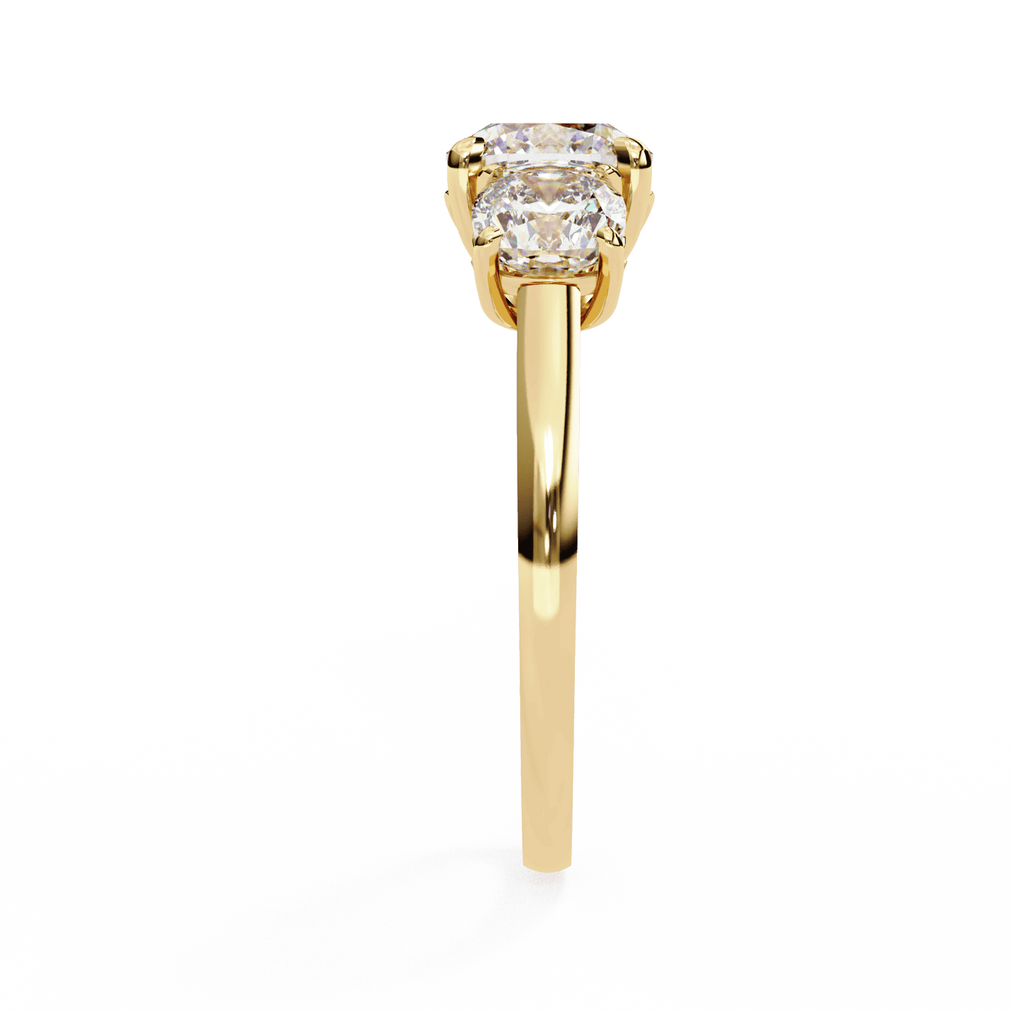 Three Stone Charm Solitaire Ring